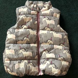 Unicorn girls puffy vest size 4/5